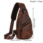 newsbirds Heren echt lederen borsttas schoudertas sport outdoor schoudertas wandelrugzak, 9455 bruin, Retro