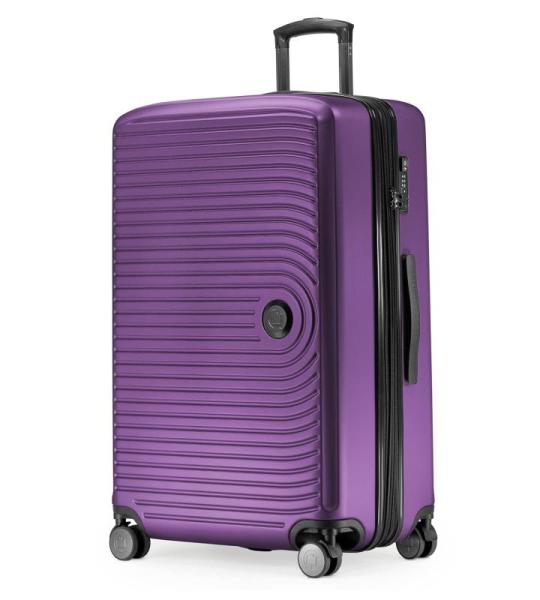 HAUPTSTADTKOFFER Midden grote harde koffer, TSA, 4 wielen, check-in bagage met 8 cm volumevergroting, 77 cm, 130 liter, grafiet, aubergine, koffer