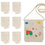 6 stuks stoffen tassen om te schilderen - Linnen portemonnee met ritssluiting 18x13 cm - Stoffen tas om te schilderen voor kinderverjaardag schoolgeschenk (Beige)