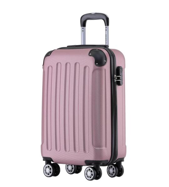 BEIBYE Harde koffer, trolleykoffer, rolkoffer, reiskoffer, handbagage, 4 wielen, M/L/XL, roze