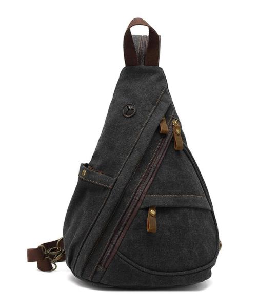 FANDARE Retro borstzak, sling bag, herenrugzak, schooltas, schoudertas, rugzak, sporttas voor school, vrije tijd, reizen, zakelijk, joggen