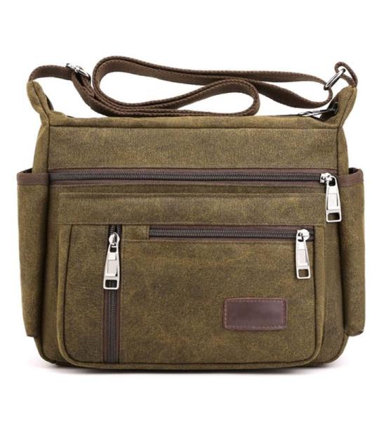 CHDWEY Umhängetaschen für Herren Casual Männer Umhängetasche Hohe Qualität Vintage Crossbody Bag Man Messenger Bag Leinwand Männliche Business Handtaschen(Auburn)