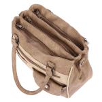 Grote schoudertas voor dames in lederlook, apricot, 32 x 24 x 12 cm