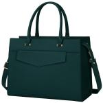 Handtas voor dames, schoudertas, 2-in-1 shopper voor dames, 15,6 inch, groot, PU-leer, laptoptas, waterdicht, werktas voor business, kantoor, school, groen, Hedendaags