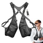 Lederen anti-diefstal harnas | Middeleeuwse retro riem portemonnee, verstelbare holster tas voor buiten, okselriem portemonnee zak, telefoon schoudertas