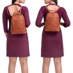 'Amira' Leren Rugzak Dames Vintage Kleine Daypack Tas Leer Handtas voor 10.1 Inch iPad Tablet Damesrugzak voor Stad Uitgaan Winkelen Dagrugzak, Kleur:texas - bruin