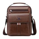 Hjkiopc Schoudertas heren schoudertas crossbody mobiele telefoon tas messenger bag herentas shulder bag lederen borstzak, B-bruin2, Retro