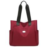 grote schoudertas voor dames, voor dames van lichtgewicht nylon, waterdichte Oxford-stof, damesshopper met meerdere zakken, geschikt voor winkelen, reizen, werk, kantoor (rood)