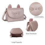 AFKOMST Leuke portemonnees voor tieners, meisjes, kleine schoudertas en handtassen, kattencadeau voor kinderen, roze (powder), schattig