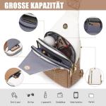 Sling Bag borsttas voor dames en heren, PU-leer, crossbody tas, kleine schoudertas, stijlvolle heuptas voor reizen, fietsen, wandelen, outdoorsport, winkelen, grijs