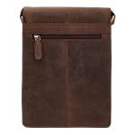 LEABAGS Leren schoudertas voor dames en heren, messenger bag met schouderriem, werktas, draagtas, handtas, echt lederen tas, natuurlijk donkerbruin, Boheems, gedeconstrueerd, minim