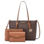 Charlotte Grote 3-in-1 Tote Crossbody Handtas Leer, Bruin, 3 in 1 draagtas