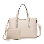 Tote tas voor Vrouwen PU Lederen Handtassen Set Dames Top Handvat Tas Schoudertas Grote Capaciteit, Beige