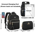Rugzak voor Dames Kleine, Elegante Schoudertas Casual Dagrugzak 2 in 1 Waterdichte Handtas Dames Dagrugzak met USB-Oplaadpoort Moderne Stadsrugzak Rugzak Tas voor Dames Cadeau Zwar
