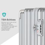 Voyagoux Koffer handbagage - harde koffer groot, TSA-slot, ABS, 4 x 360° wielen, robuust en lichtgewicht, zilver