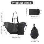 GSenhui Tote Bag handtas voor dames, schoudertas, grote shoppertas, PU-leer, schoudertas met portemonnee, hengseltas, grote draagtas voor boodschappen, cadeau, kantoor, L1-zwart