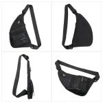Borsttas Sling Bag voor Mannen Vrouwen, Reizen Crossbody Rugzak Mens Schoudertas Waterdichte Persoonlijke Pocket Tas Slanke Lichtgewicht Gym Fietstas, Zwart