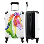NoBoringSuitcases.com kindertrolley meisjes, gekleurd paard, kinderbagage