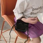 PU Lederen Messenger Kinderen Tas, Crossbody Tas met Strik, Meisjes Handtas met Strik, voor Feest, Winkelen, Fotografie, Performance (Zwart)