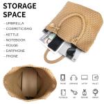 Tote Bag handtas voor dames, met polstassen, gevlochten tas, modieuze schoudertas, shopper, schoudertas voor school, werk, reizen, winkelen, hazel, Aprikose-2