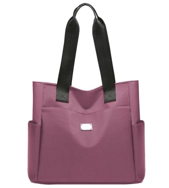 grote schoudertas voor dames, voor dames van lichtgewicht nylon, waterdichte Oxford-stof, damesshopper met meerdere zakken, geschikt voor winkelen, reizen, werk, kantoor (roze)