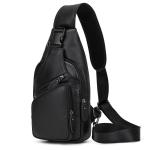 newsbirds Heren echt lederen borsttas schoudertas sport outdoor schoudertas wandelrugzak, zwart (9455), Retro