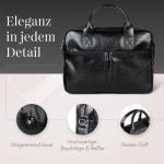 Pavone Nero Leder Aktentasche Herren – Laptoptasche, elegantes Design, langlebige Verarbeitung – Ideal für Geschäftsleute, Anwälte, perfekt für Geschäftsreisen und den tä