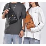 Sling tas voor heren, leren borsttas, waterdichte , casual lichte tas, mobiele telefoontas, crossbody tas voor wandelen, fietsen, kamperen, zwart