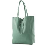 - T163 - Ital. Shopper Large met binnenvak van leer, Ocean Grey, Large