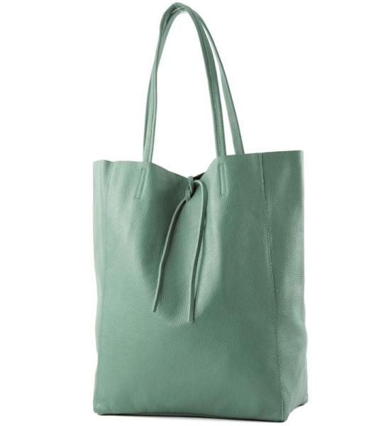 - T163 - Ital. Shopper Large met binnenvak van leer, Ocean Grey, Large