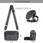 Kleine schoudertas voor heren, PU lederen herentas om te hangen, messenger bags schoudertas heren, waterdichte kleine rugzak voor werk, reizen, heren , Patroon zwart