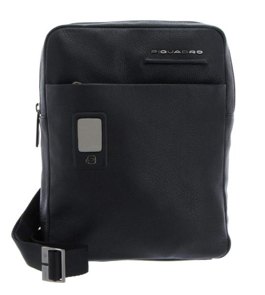 Piquadro Akron Schoudertas, leer, 22 cm