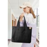Middelgrote handtas voor dames, canvas, tas, schoudertas, shopper voor boeken, dagelijks gebruik, werk, zwart, Medium