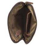 LEABAGS Leren schoudertas voor dames en heren, messenger bag met schouderriem, werktas, draagtas, handtas, echt lederen tas, natuurlijk donkerbruin, Boheems, gedeconstrueerd, minim