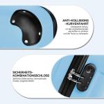 BEIBYE Koffer met harde schaal, trolley, rolkoffer, reiskoffer, veiligheid, cijferslot, dubbele wielen, ABS-materiaal, handbagage, 4 wielen, M-L-XL-set, Glacial Blue