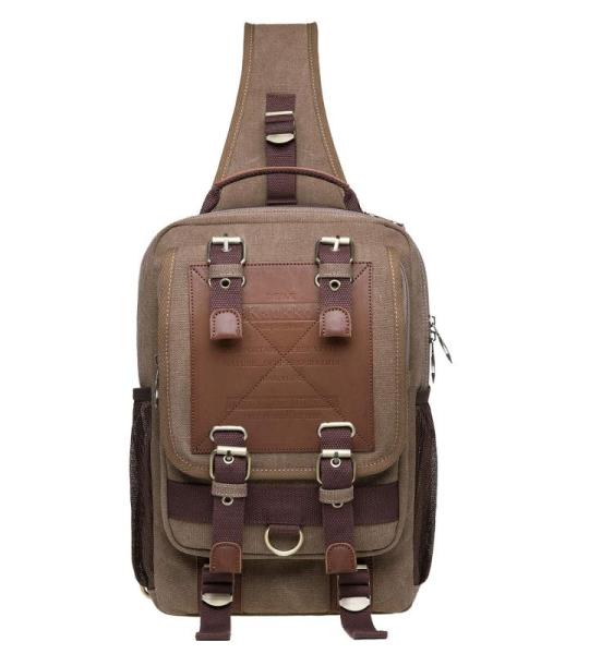 KAUKKO Canvas Tactical Vintage Borsttas Tactical Schoudertas