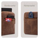 Leren schoudertas voor heren, vintage schoudertas, meerdere vakken, ideaal voor reizen en dagelijks gebruik, lichtbruin