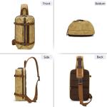 VARLIVOO Retro borstzak heren schoudertas reizen sling bag schoudertas 10,9 inch tablet schouder rugzak crossbody pack voor sport fietsen wandelen waterdicht canvas daypack, geel, 