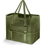Grote strandtas van mesh voor dames, draagbaar, XXL familie, strandtas voor dames, opvouwbaar en herbruikbaar, grote nettas voor het strand, voor zand, zwemmen, reizen, winkelen, G