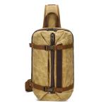 VARLIVOO Retro borstzak heren schoudertas reizen sling bag schoudertas 10,9 inch tablet schouder rugzak crossbody pack voor sport fietsen wandelen waterdicht canvas daypack, geel, 