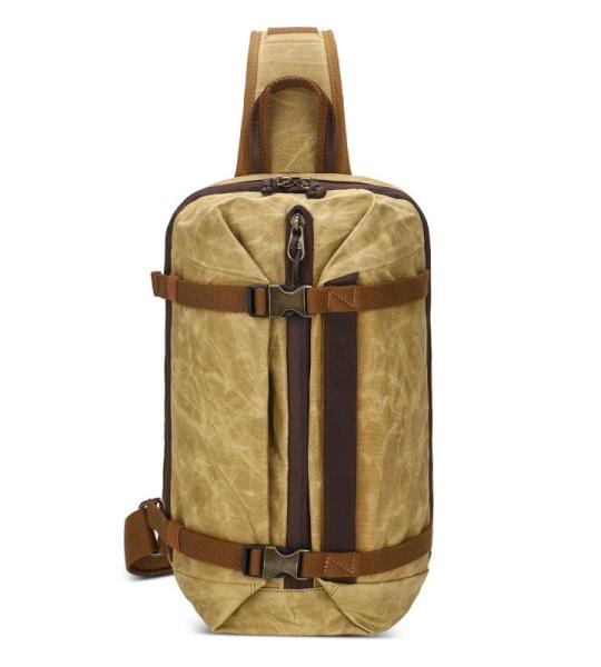 VARLIVOO Retro borstzak heren schoudertas reizen sling bag schoudertas 10,9 inch tablet schouder rugzak crossbody pack voor sport fietsen wandelen waterdicht canvas daypack, geel, 