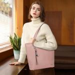 Handtas dames shopper grote damestas voor kantoor school winkelen, Effen roze, Shopper