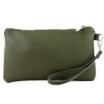 - T193 - ital. Clutch polstas leer small, olijfgroen, Small
