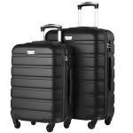 COOLIFE Harde koffer trolley rolkoffer reiskoffer ardschaal Boardcase handbagage met TSA-slot en 4 wielen, maannacht zwart, Premium koffer