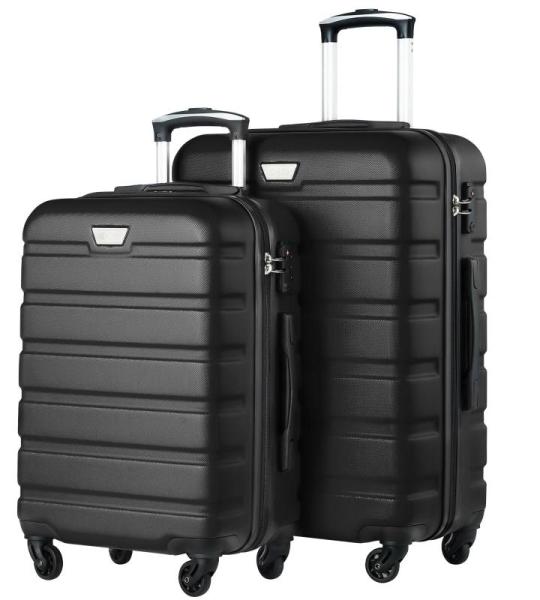 COOLIFE Harde koffer trolley rolkoffer reiskoffer ardschaal Boardcase handbagage met TSA-slot en 4 wielen, maannacht zwart, Premium koffer