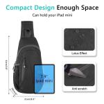Small Canvas Sling Bag Lightweight Crossbody Bag for Women Rucksack for Men Running Backpack Travel Chest Pack Shoulder Daypack for Gym Work Outdoor Hiking Sports Dark Black