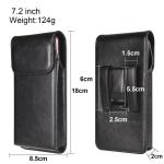 Verticale heuptas voor mobiele telefoon met riemlus, mobiele telefoon riemtas riemclip bruin, 7,2" heren mobiele telefoon riem hoes heuptas kleine telefoonholster riem tas portemon