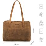 'Blossom' Leren Shopper Tas Dames Handtas Elegante Damestas Schoudertas Tote Bag Dames Tas voor Reizen Shopping Echtleer, Kleur:torino - bruin