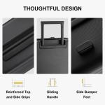 LEVEL8 Handkoffer, lichtgewicht van 100% polycarbonaat, harde koffers, trolleys, trolley case Elegance Micro-Diamond Textured design, 8 spinners, donkergrijs