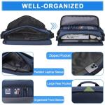 voor heren, waterafstotend, 15,6 inch schoudertas, laptoptas voor dames, met gevoerde schouderriem, schooltas, herentas voor werk, school, zakelijk, blauw